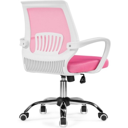 Children's armchair Ergoplus metal/fabric, chrome/pink 61x55x84 cm-4