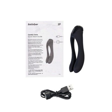 A multifunctional stimulator for pairs of Satiffyer Partner Candy Cane, silicone, black color-12