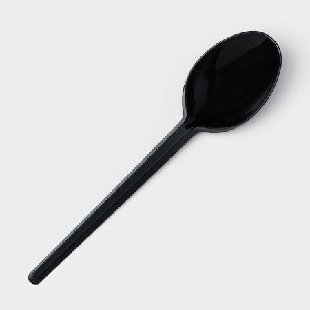 Spoon is a disposable plastic, 16.5 cm, black color, set 12 pcs-2