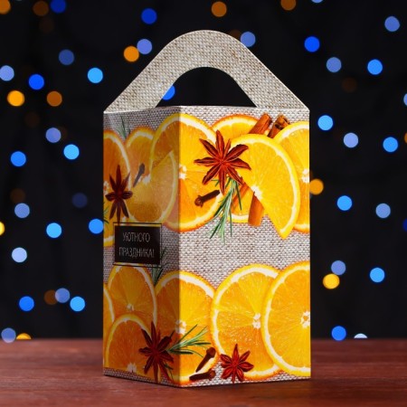 Gift box "Orange", tetrahedral large 10 x10 x18 cm-3