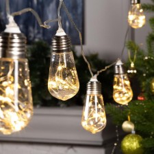 Garland “thread” 3 m with nozzles “lamp”, ip20, transparent thread, 80 LED, warm white glow, 8 modes, 220 V