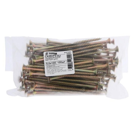 Self -tapping screws universal tundra Krep 5.0x100 mm, yellow zinc, 100 pcs.-1