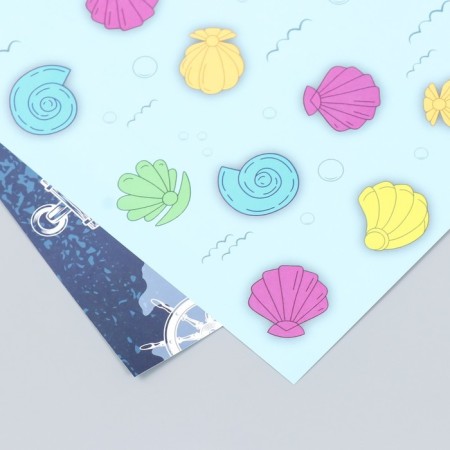 Scrapbooking paper bilateral "sea calls" density 180 g 30.5x32 cm-4