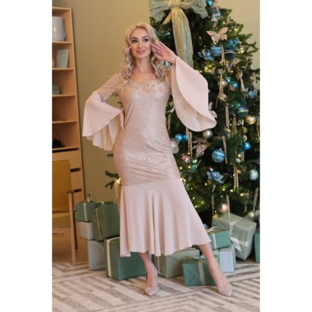 Women's dress, size 48, beige color