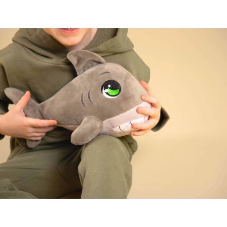 Soft toy "shark", gray color-1