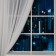 Garland "Curtain" 2 × 2 m Rosa, IP20, silver thread, 300 LED, warm white glow, 12 V