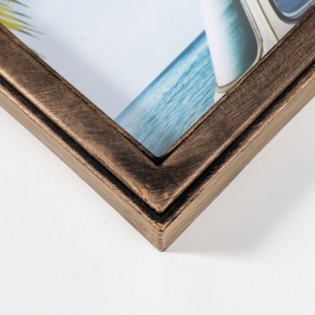 Photo frame plastic in 3 photos 10x15 cm "Lotuses" Dark Gold 36x27 cm-1