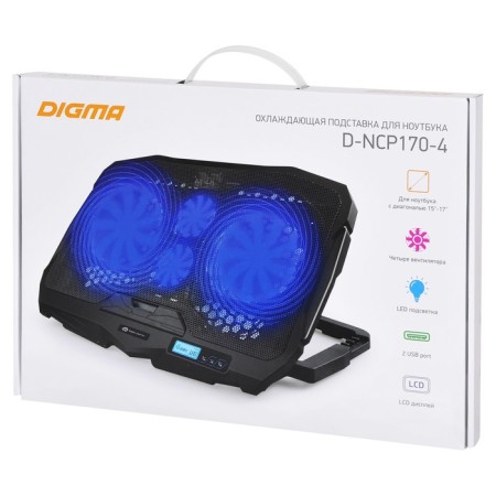 Digma d-ncp170-4 laptop stand 390x280x28mm 2xusb 4x 70/125mmfan 750g black-7