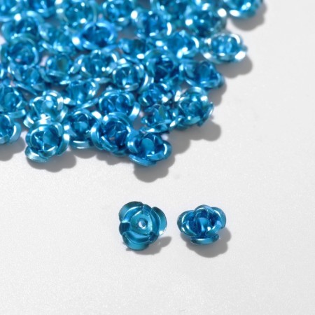 Busina "Rosochka", set 50 pcs., 6 mm, blue color-1