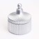 Candle "Dome" in a candlestick with narrow faces of gypsum with a lid, 7.5x9 cm, silver