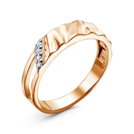 Ring "Greatness", pink gilding, white color, 17.5 size