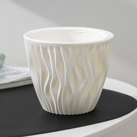 Kashpo for flowers with an insert “inspiration”, 1.6 l, white color-1