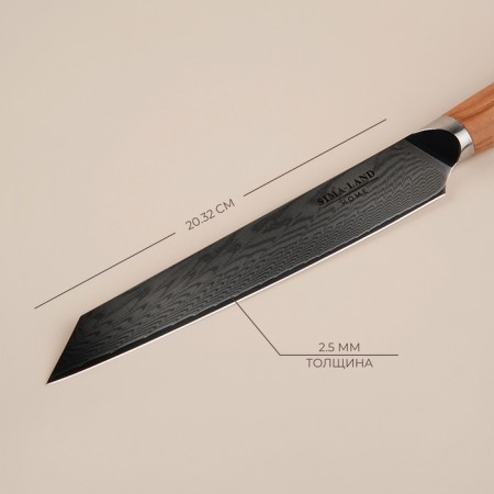Koty Kitchen Sl Home "Olivia", cutting, blade 20.32 cm, Dama steel, brown color-1
