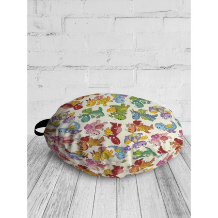 Pillow Sidushka "Multi -colored dragons", decorative, D = 52 cm-1