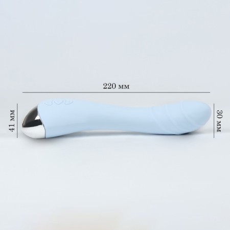 Massage vibrator, 10 modes, 22 x 3 cm, ZU USB, blue-2