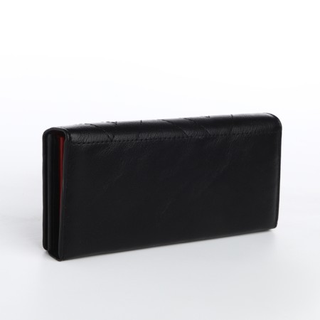 Women's wallet on a magnet, black color-1