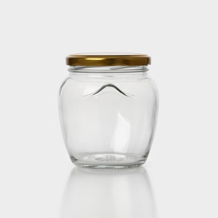 A set of glass cans with a golden lid and label, TO-82, 0.55 l, 6 pcs-3