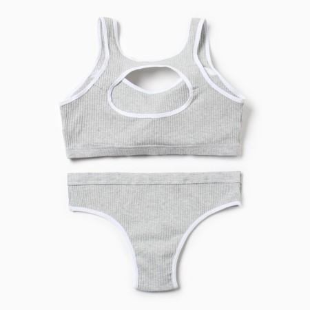 Female set (top, panties) Gray color, size 42-44-8