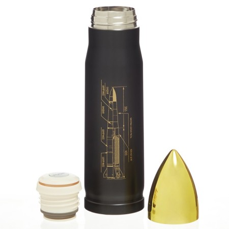 Thermocc, 450 ml, bullet "Caliber of a real man", retains heat 8 hours, 28 x 7 cm-1