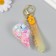 A plastic keychain with a carbine, a strap "Ice Cream Horn" Water with decor1.8x5.3x5.6 cm
