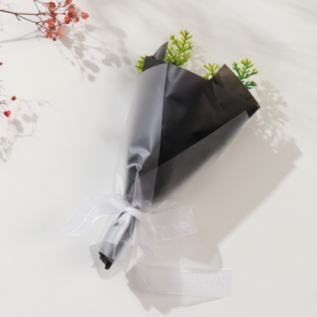 Mini-tube of soap petals "Red rose with greens" 13 cm-2