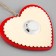 Christmas tree toy "Red Heart with a snowman", from batteries, a glow of warm white