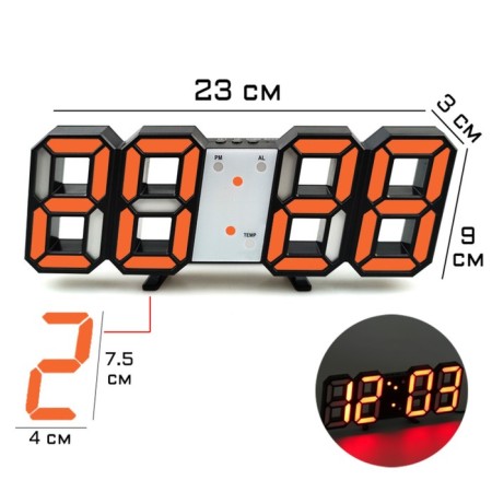 Electronic desktop watches, with a suspension, red indication, 9 x 23 cm, from USB