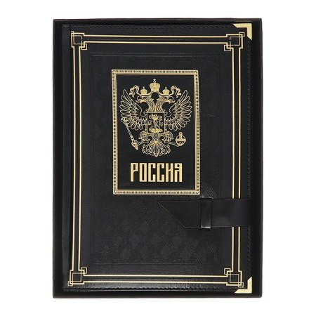 Diary half -dated A5+, 192 leafs Escalada, firm binding with foam, artificial leather "Siff", pancake embossing, metal corners, foil embossing, cream offset 80 g/m², black-9
