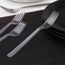 Set of disposable forks, 18 cm, 10 pcs, transparent color