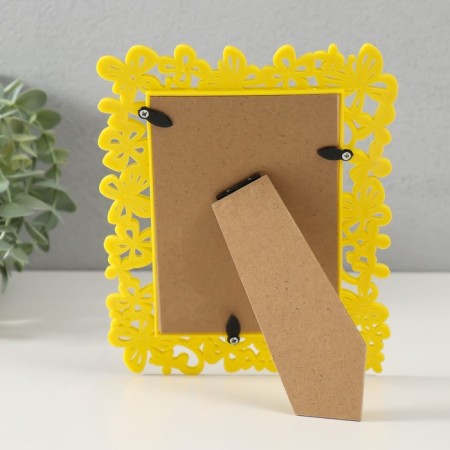 Photo frame plastic 10x15 cm "butterflies" yellow 20.5x15.5 cm-3