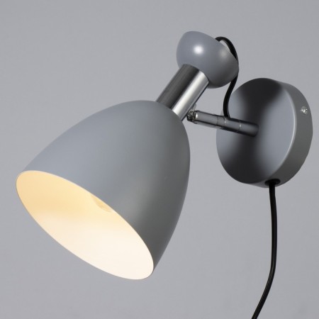 Sconces with a switch on the wire "Claudia" E27 40W gray 28x15x20cm-2