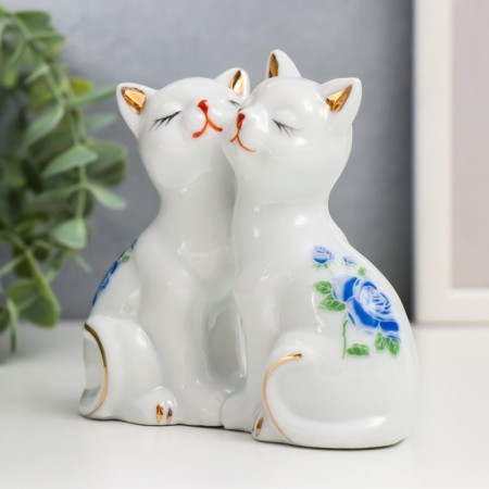 Souvenir ceramics "2 kitten in a flower" 9.5x4.5x10.6 cm-3