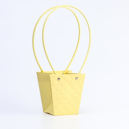 Bag for flowers embossed shampan moisture-resistant, 12x12-8x8-12.5 cm-1