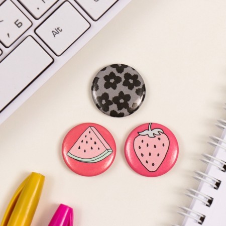 Icons sunset set 3 pcs d = 25 mm "these are flowers, berries in front" 7x7 cm-2