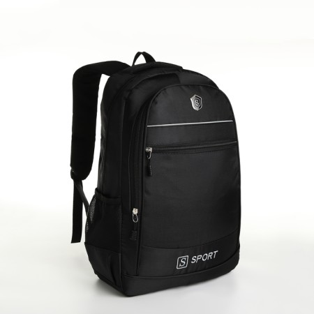 Youth backpack with a zipper, 4 pockets, black color-2