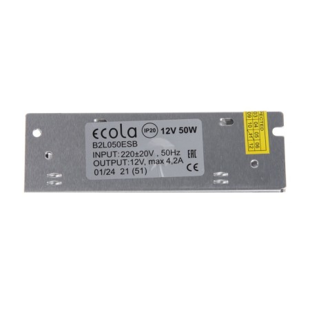 ECOLA power supply for 12 V LED tape, 50 W, IP20-2