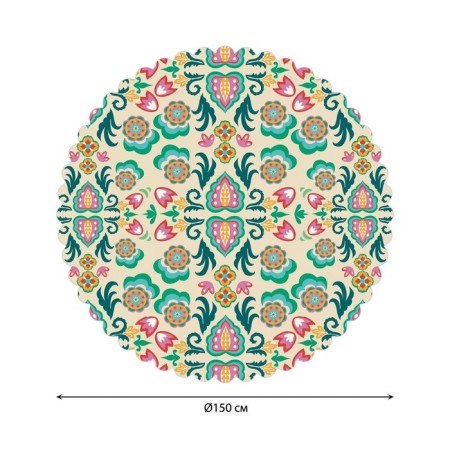 The tablecloth “Ethnic pattern with flowers”, round, Saten, d = 150 cm-1