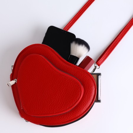 Bag Women's Cross-Bodi with a zipper, red color-9