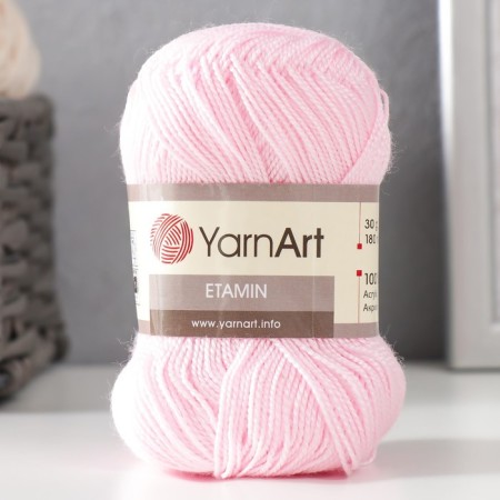 Yarn "etamin" 100% acrylic 180m/30g (451 St. Pink)