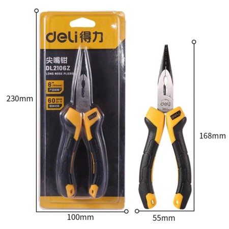 Deli pliers, elongated, rubberized two -component pen, CRV, 200 mm-1