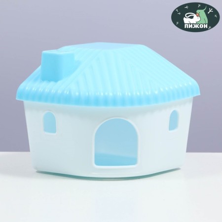 House for corner rodents, 11.4 x 10.7 x 10.7 cm, blue