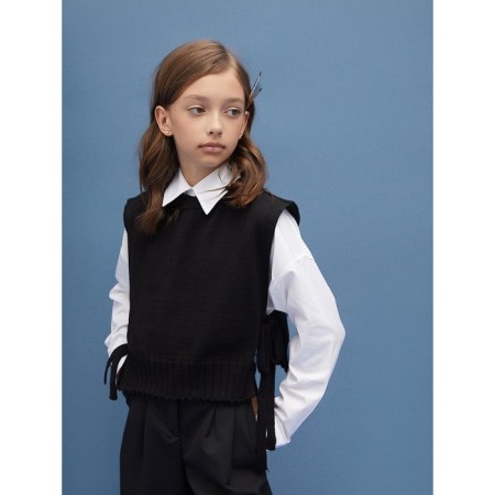 Knitted children's vests Amarobaby Bow, height 134 cm, black color-9