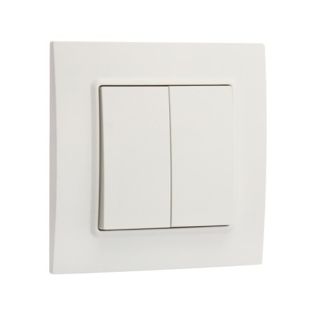 Tot Elegant switch, 10 a, 2 cl., Hidden, white-1