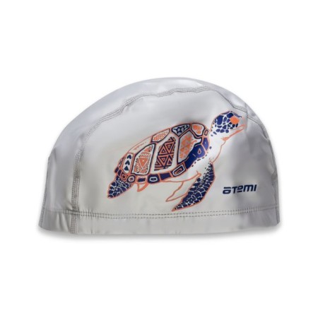 ATEMI Pu 305 swimming cap, fabric with a coating, white, print-4
