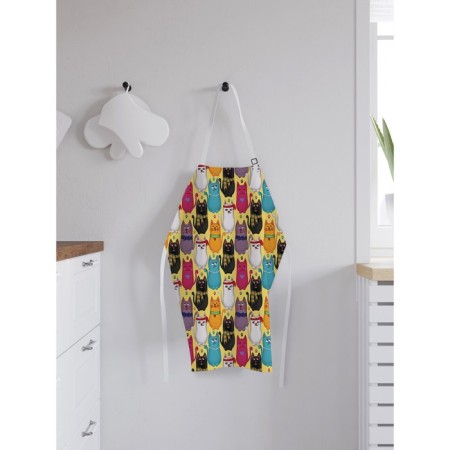 Apron kitchen with a photo print "Stylish cats", adjustable, size OS-1