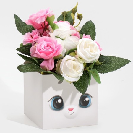 Box for mini bouquets "Bunny", 12 x 20 x 10 cm