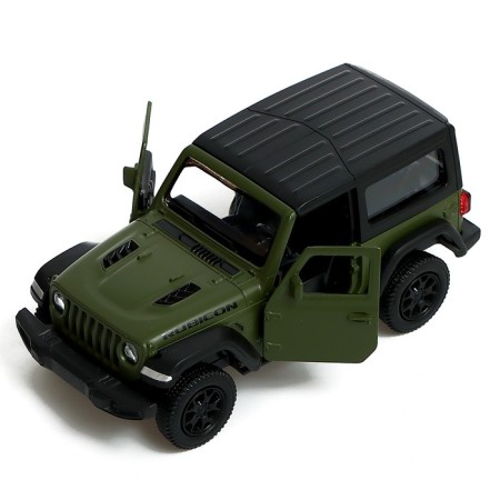 Metal jeep wrangler, 1:32, inertia, color is matte green-3