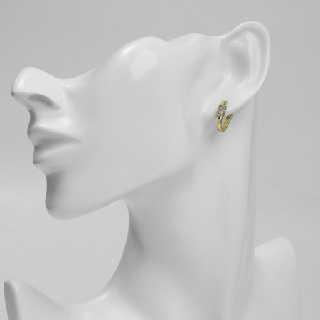 Earrings with rhinestones Xuping brightness, trend, white color in gold-2