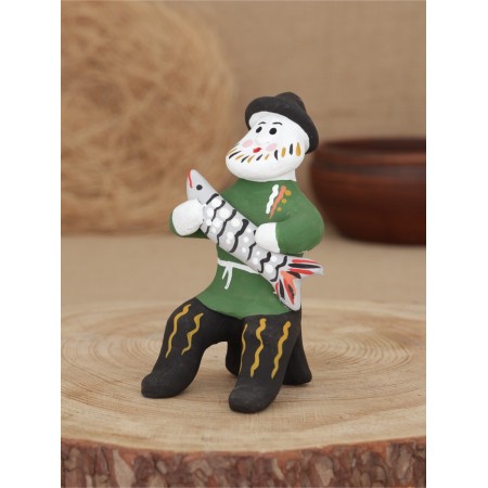 Souvenir "man with pike", Kargopol toy-8