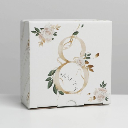 Box Gift team, packaging, “March 8”, 15 x 15 x 7 cm-3